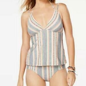 Lucky Brand XS multicolor striped tankini 2 piece swimsuit NEW